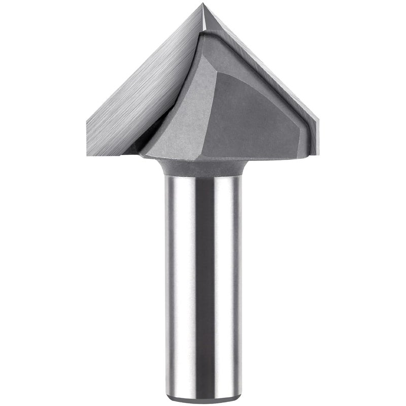 BINSTAK 90 Degree V Bit 1/2" Shank, 1-1/2" Cut Diameter Carbide Tipped V Groove Router Bit Wood CNC Router Bits for Grooving, Chamfering, Engraving - Image 1